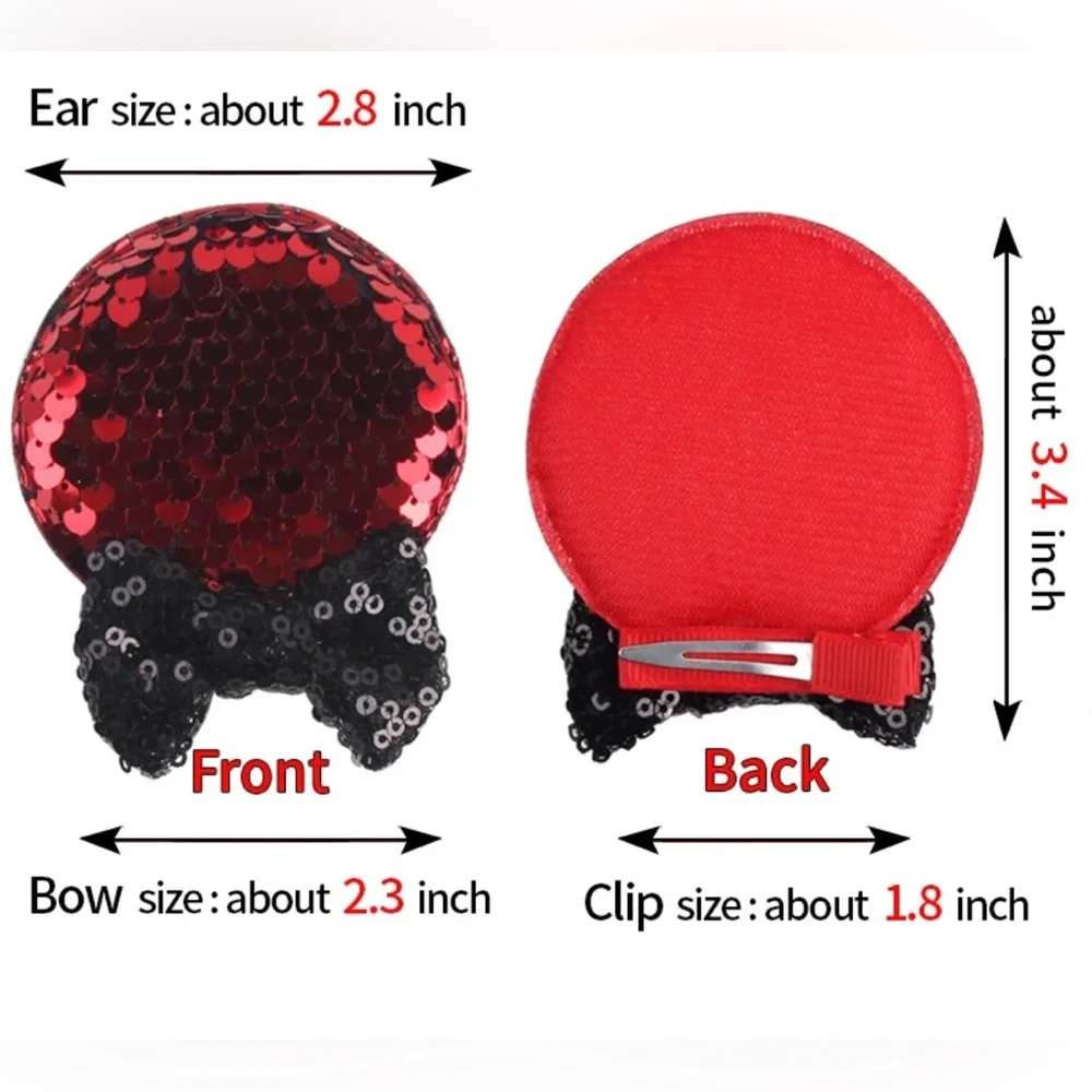Minnie Mickey Ears Hair Clips Snow White inspired for Girls